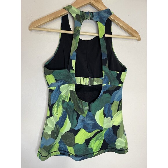 Athleta Women's 34 B/C Bikini Bottom Leaves Bra Cup Tankini Underwire Swimsuit - Picture 3 of 5